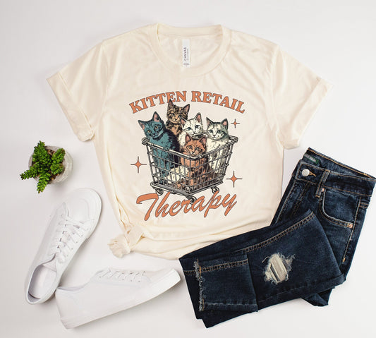 Kitten Retail Therapy, Cat Lovers T-shirt