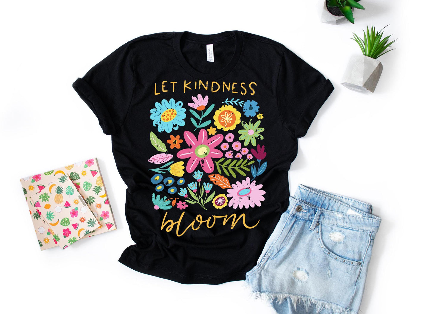 Let Kindness Bloom Floral T-shirt,Self Love T-shirt,Inspiration T-shirt,Mental Health T-shirt,Positive Quotes T-shirt,Aesthetic Floral Tee