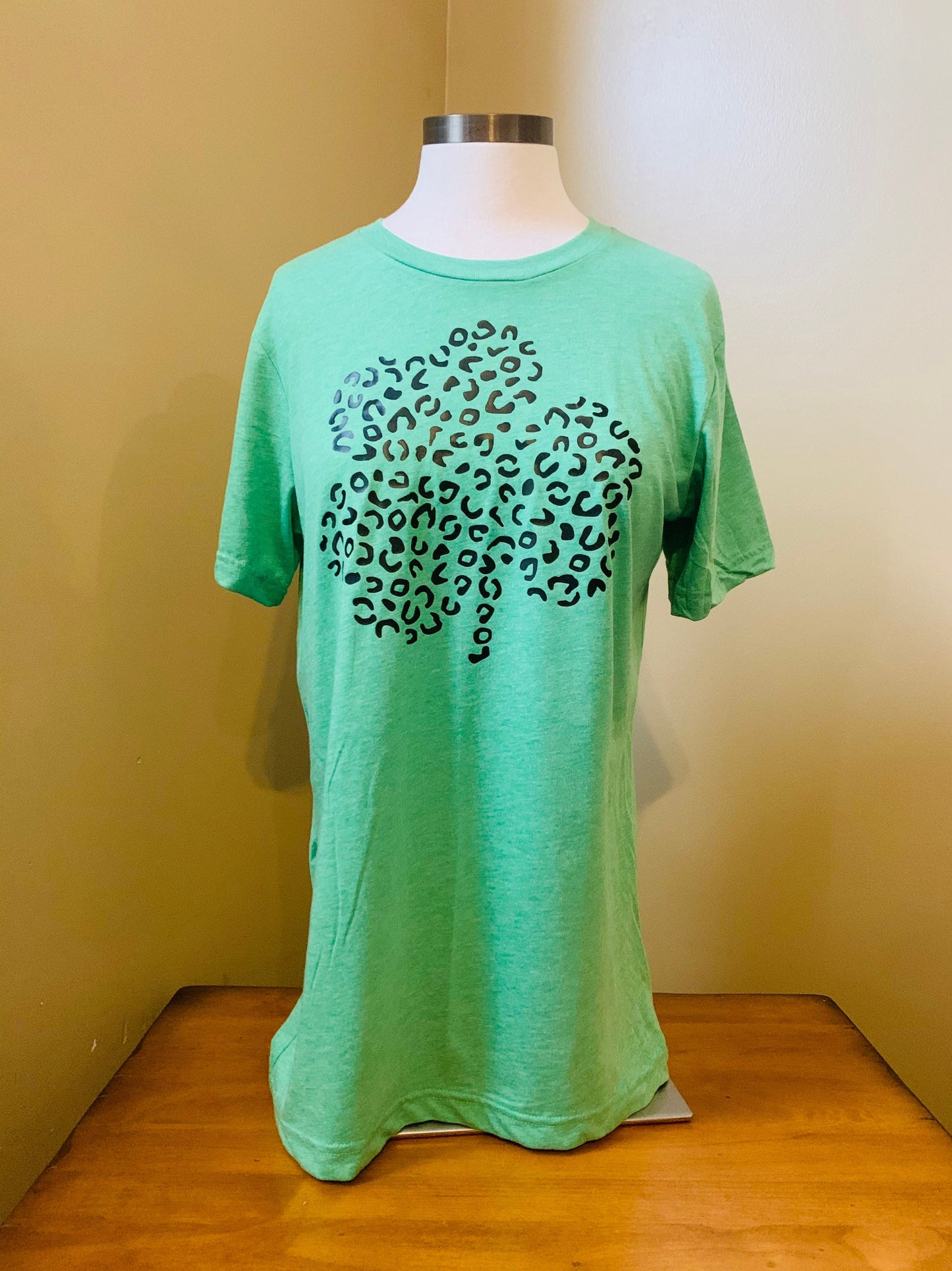 Leopard Print St Patrick’s Day Shamrock Tshirt