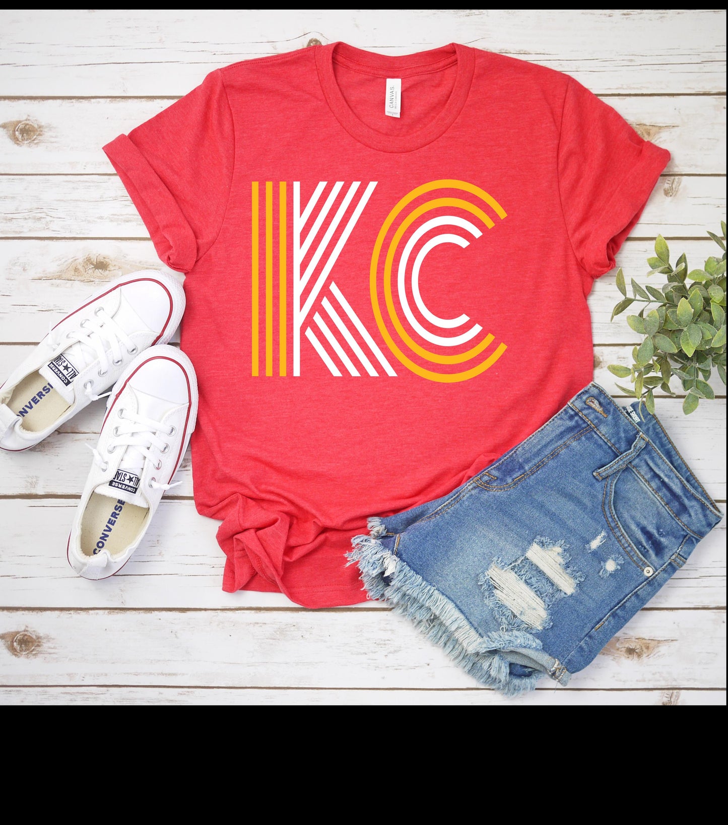 Retro Lined Kansas City Football T-shirt