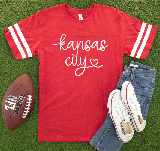 Kansas City Football Red Jersey T-shirt