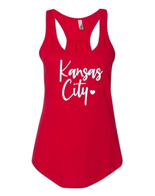 Kansas City Football Puff Print Tank Top