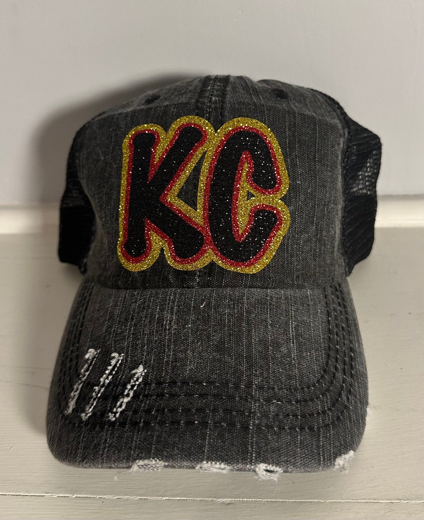 KC Football Glitter Red and Gold Hat