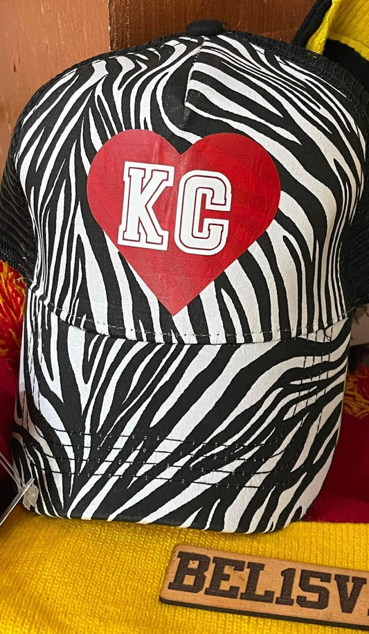 KC Football Zebra Print Hat