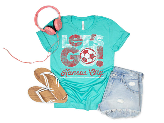 Kansas City Let's Go KC Women's Soccer T-shirt