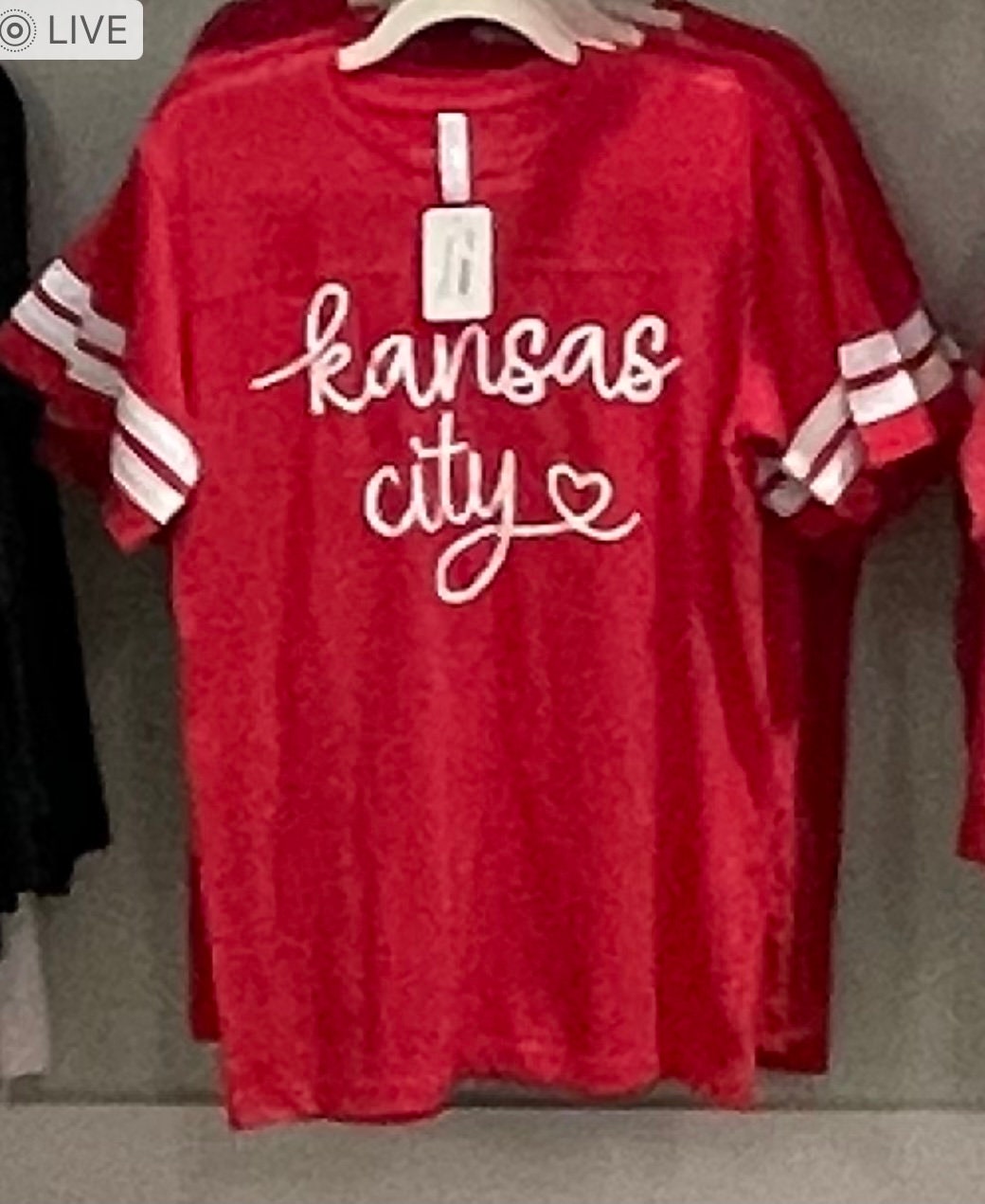 Kansas City Football Red Jersey T-shirt