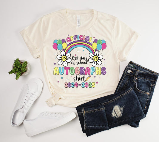 Last Day of School Autographs 2025, Official Autograph Shirt,  End Of School, Schools Out for the Summer T-shirt