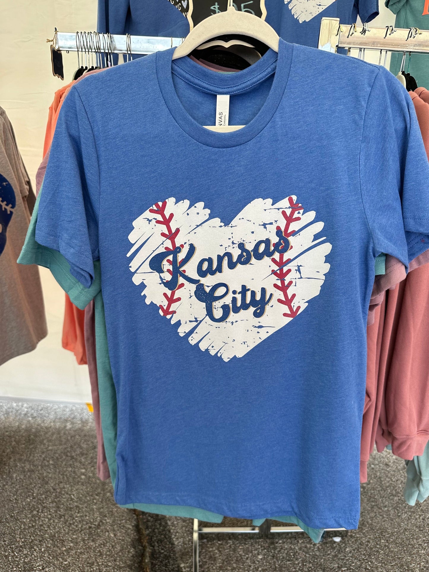 Kansas City Stitched Heart Baseball T-shirt