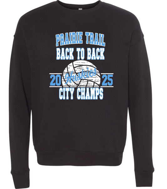Prairie Trail Middle School Volleyball City Champs Crewneck