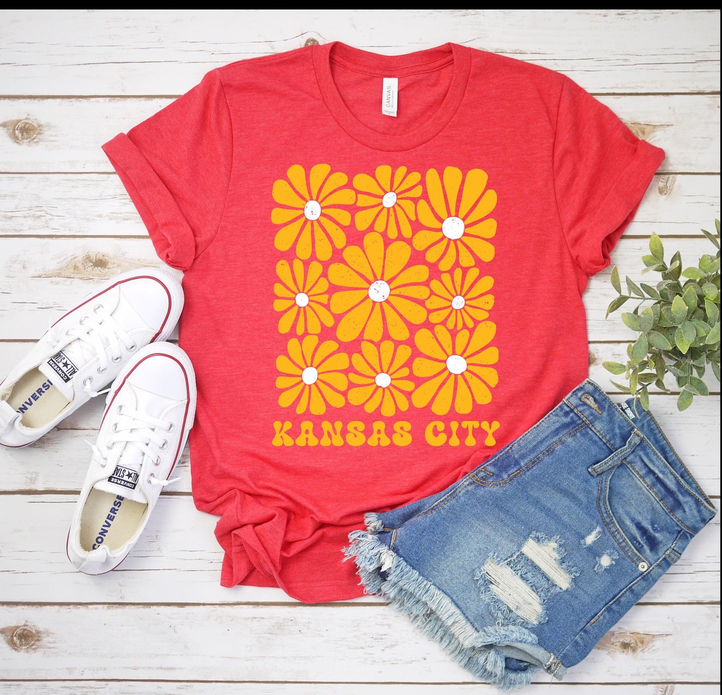 Kansas City Football Daisies T-shirt