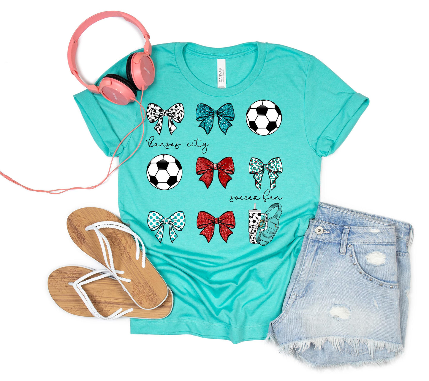 Kansas City Preppy, KC Women's Soccer, Coquette T-shirt
