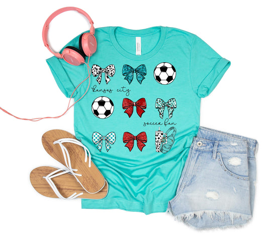 Kansas City Preppy, KC Women's Soccer, Coquette T-shirt