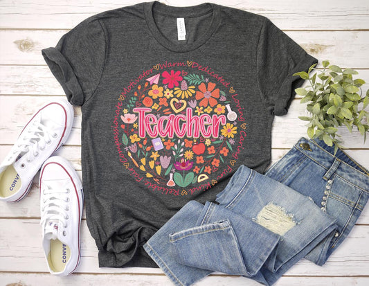 Retro Floral Teacher Shirt, Teacher Appreciation Week, Schools Out for the Summer, Last Day of School T-shirt