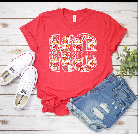 Kansas City Football Red Friday Coquette T-shirt