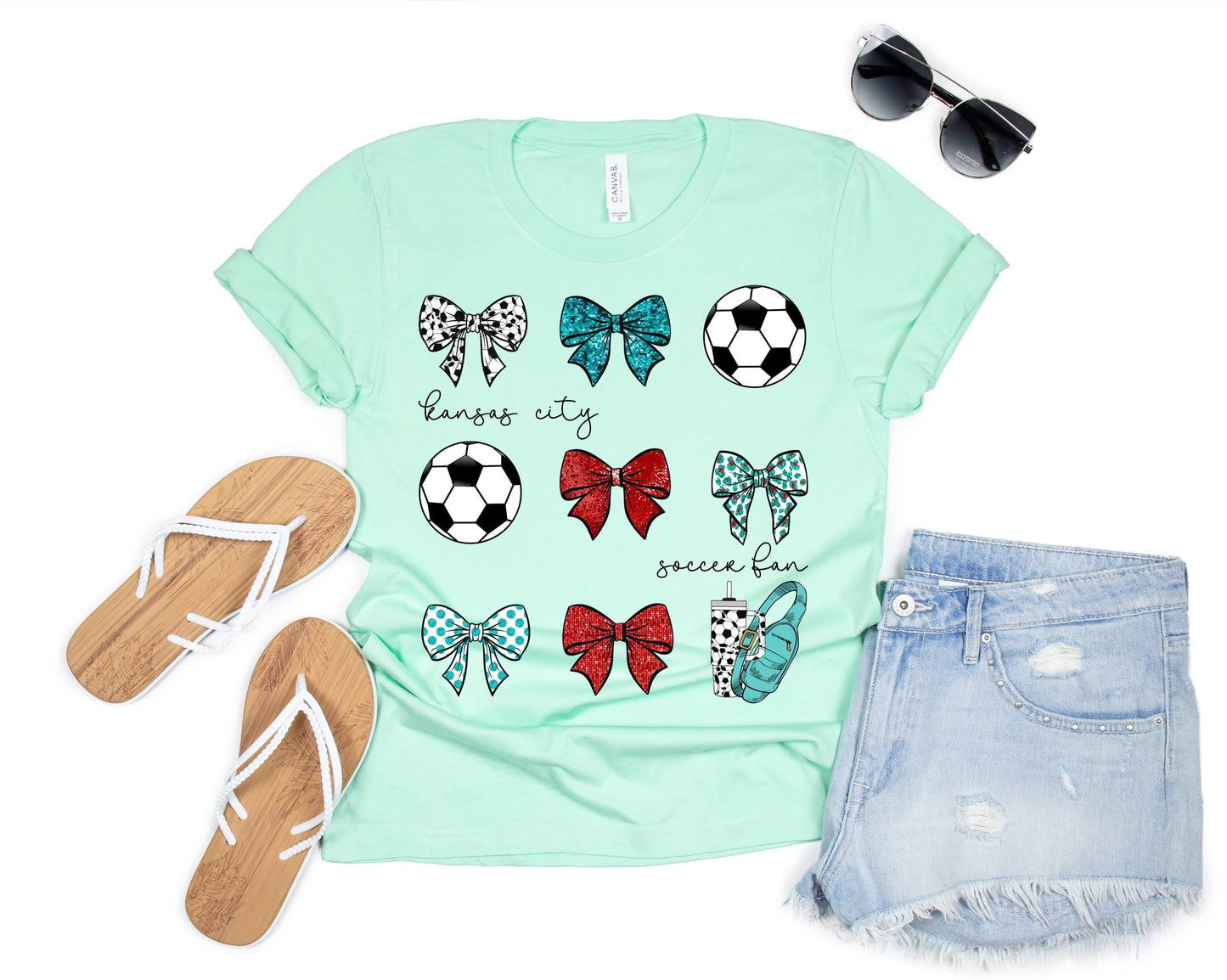 Kansas City Preppy, KC Women's Soccer, Coquette T-shirt