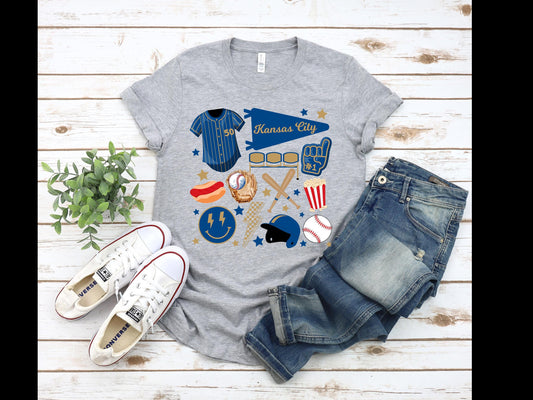 Kansas City Baseball Symbols T-shirt