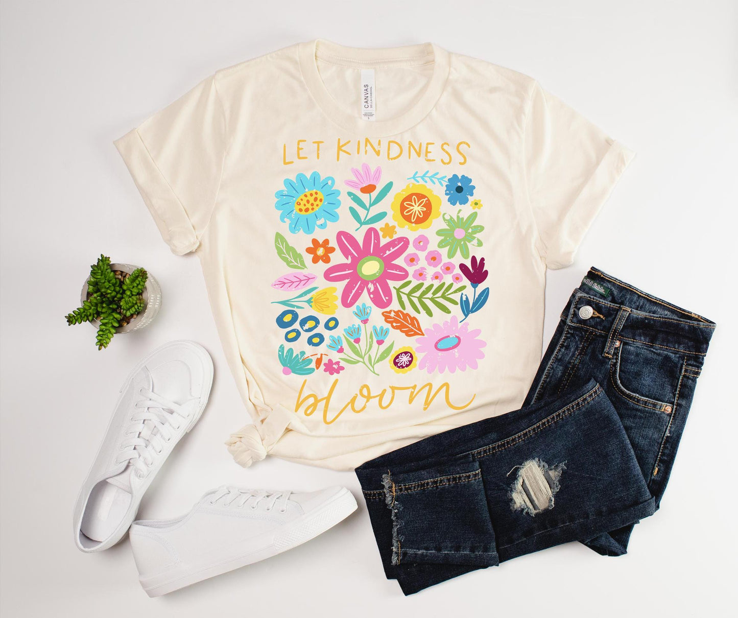 Let Kindness Bloom Floral T-shirt,Self Love T-shirt,Inspiration T-shirt,Mental Health T-shirt,Positive Quotes T-shirt,Aesthetic Floral Tee