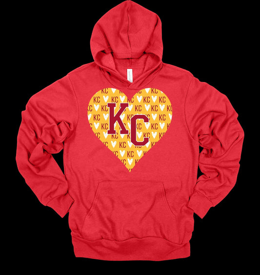 Kansas City Football Heart Sweatshirt