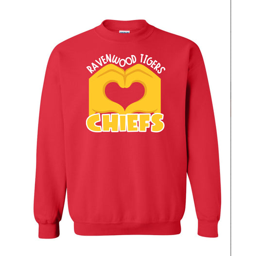 Ravenwood Tigers Love Chiefs Crewneck Sweatshirt