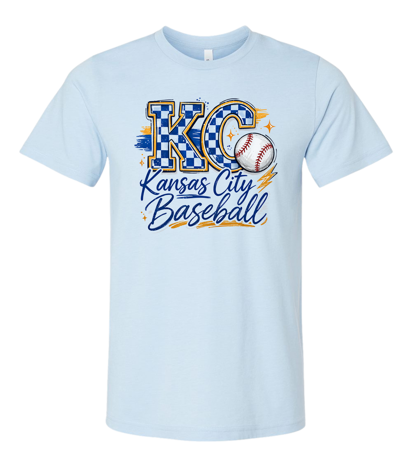 Kansas City Baseball Checkered T-shirt