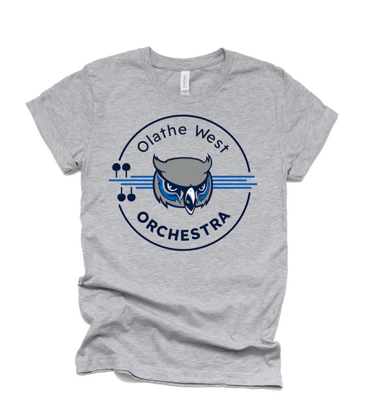 Olathe West Orchestra T-shirt with Circle Logo
