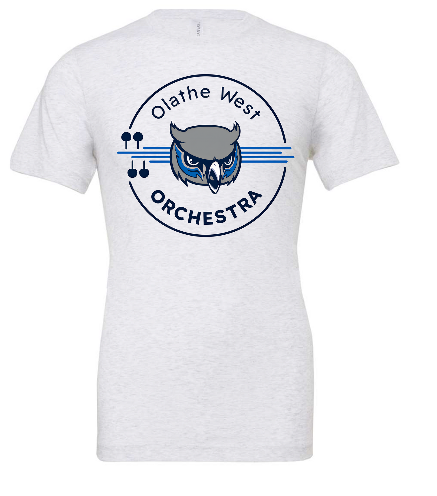 Olathe West Orchestra T-shirt with Circle Logo
