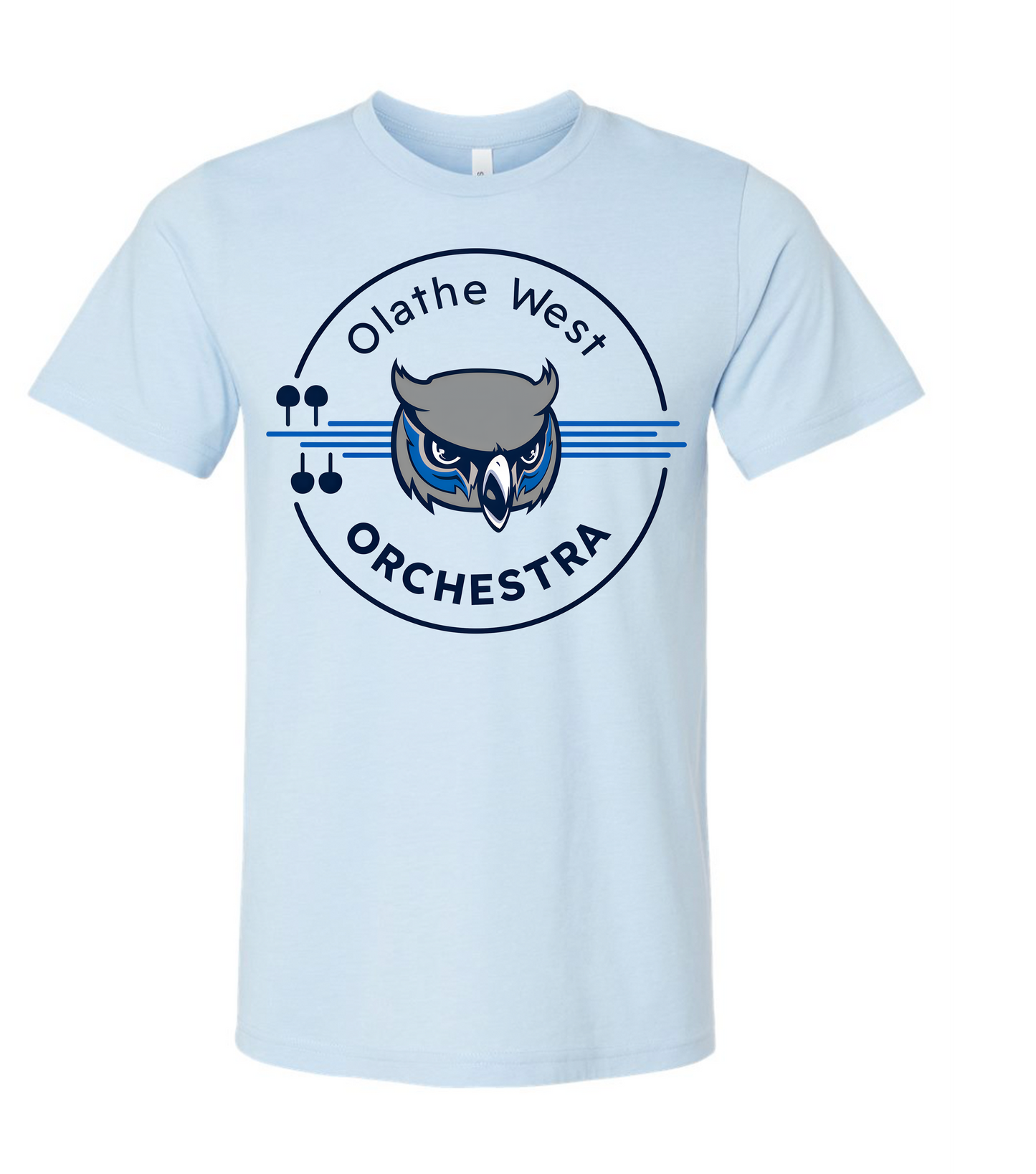 Olathe West Orchestra T-shirt with Circle Logo