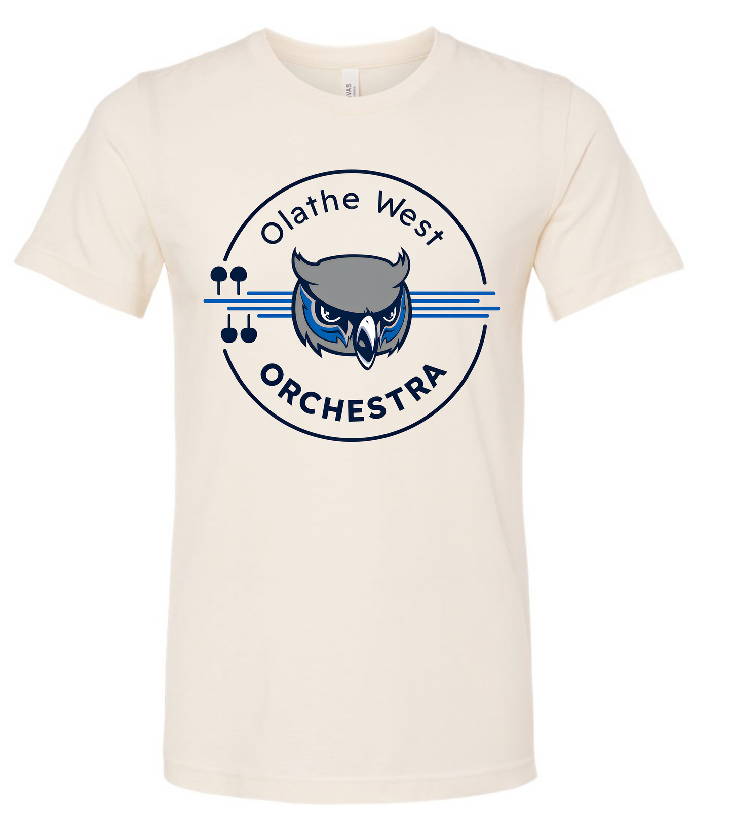 Olathe West Orchestra T-shirt with Circle Logo